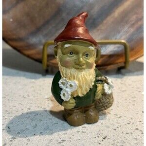 VINTAGE Gnome figurine troll resin garden decor.  3 Inches High